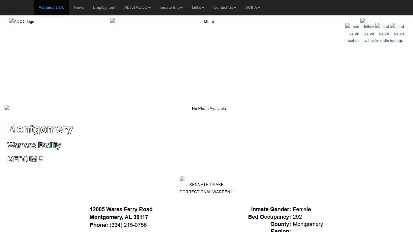 - Alabama Dept of Corrections