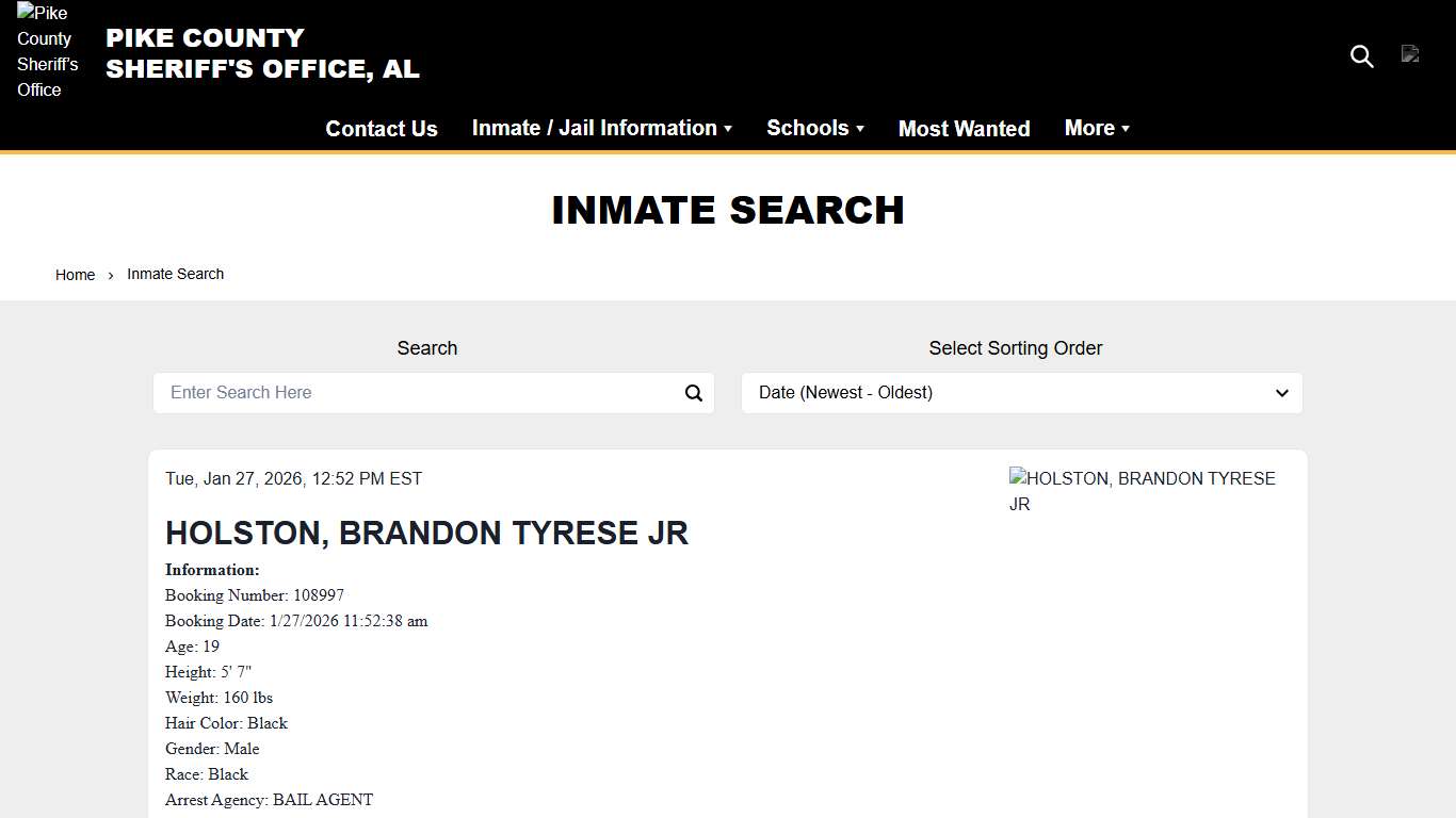 Inmate Search Pike County Sheriff’s Office (AL)